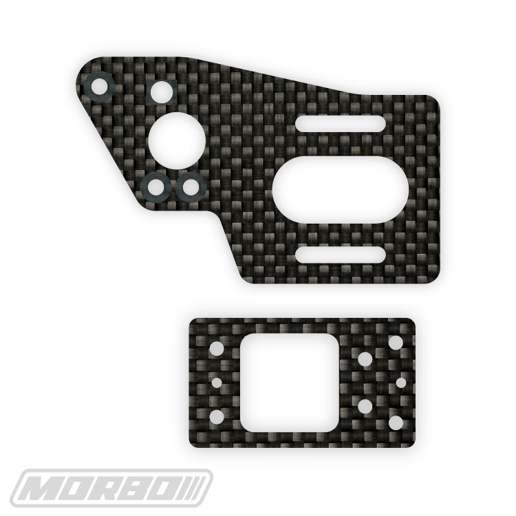 MORBO TLR22 5.0 LAYDOWN 6MM TRANS SPACER AND MOTOR MOUNT