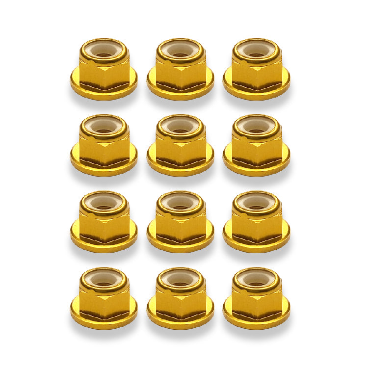 MORBO M4 ALUMINUM FLANGE NYLOCK NUT (GOLD)
